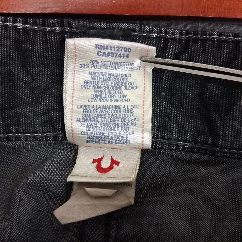 True Religion Pants Mens 38x34 Ricky Corduroy Straight Leg Flap Pocket Classic